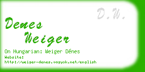 denes weiger business card