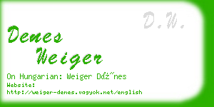 denes weiger business card